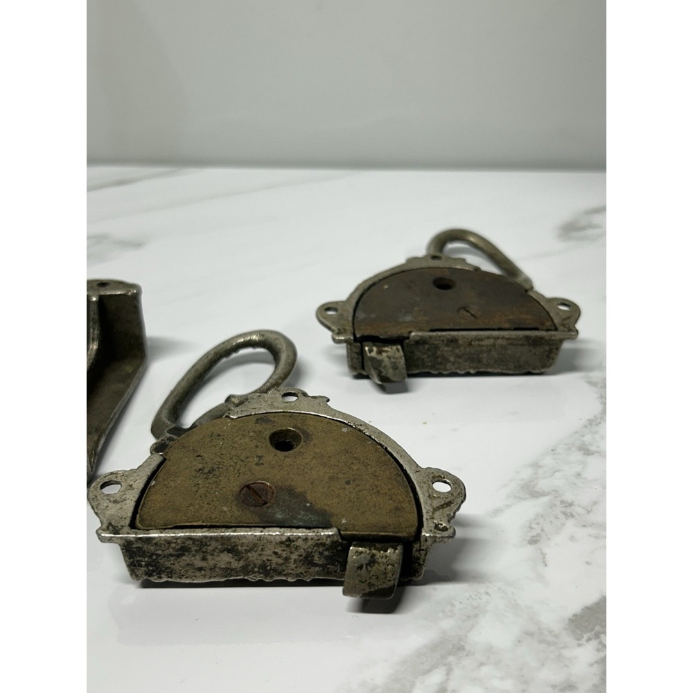 Vintage Ornate LATCH Levers Lot Of 2 With Latch Plate No Key - Picture 7 of 9